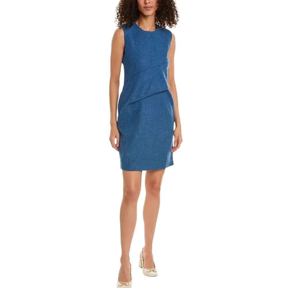FRANCES VALENTINE Callista Wool-Blend Dress in Blue NWT Size 3XL